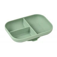 Tanier silikónový delený s prísavkou Sage Green
