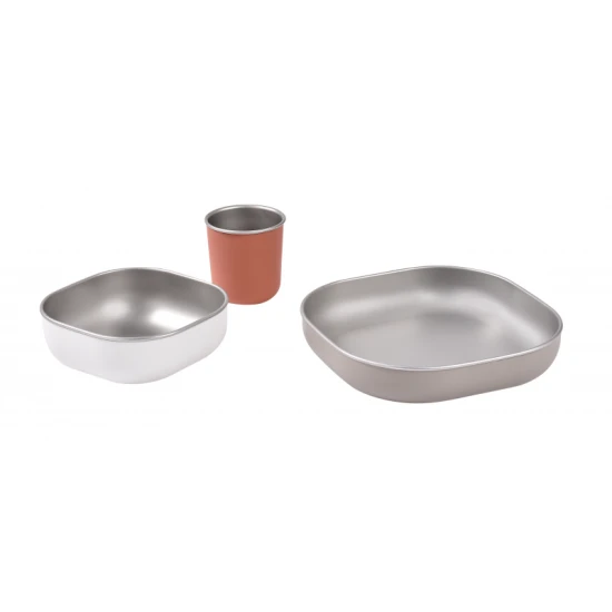 Béaba Jedálenská sada nerez 3-dielna Terracotta