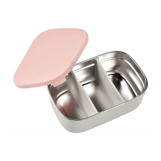 Béaba Desiatový box nerez Velvet Grey / Dusty Rose
