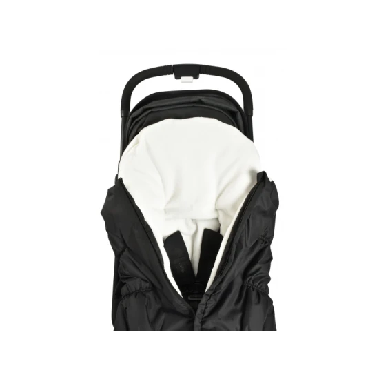 Teplý fusak do kočíka s umelou kožušinou a vodeodolným vonkajším materiálom, určený na ochranu detí pred chladom a nepriaznivým počasím.