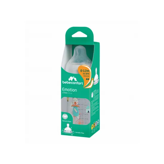 Dojčenská fľaša Emotion 270ml 0-12m White