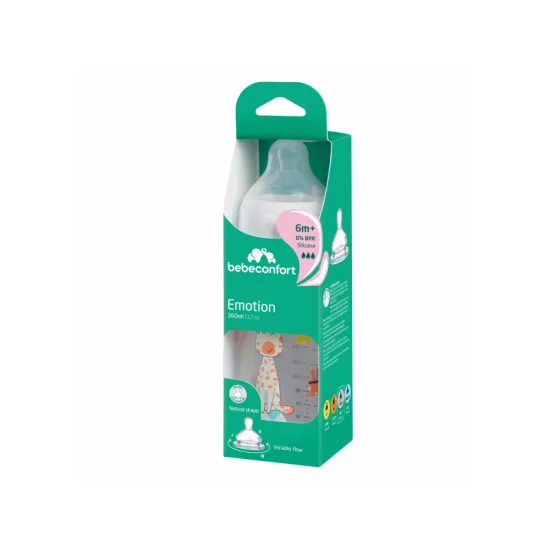 Dojčenská fľaša Emotion 360ml 6m+ White