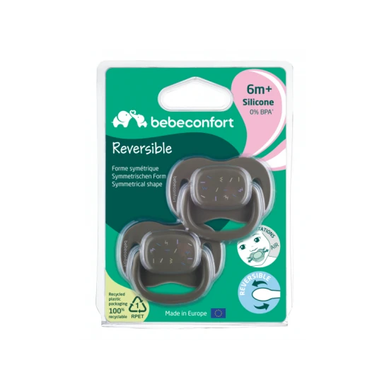 Cumlík silikónový symetrický 2ks 6m+ Green – BebeConfort 3104202390BC