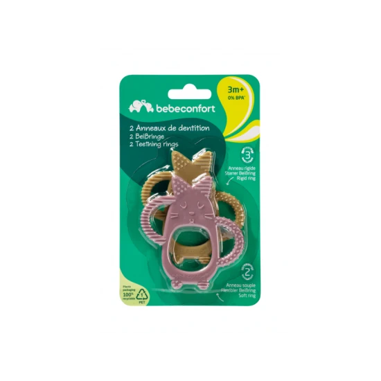 Hryzátko mačička 3m+ Green Lavander 2 ks – BebeConfort 3104202530BC