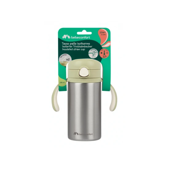 Hrnček termoizolačný so slamkou nerez 280 ml Green – BebeConfort 3105201190BC
