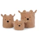 Childhome Teddy Beige 3 ks – sada 3 plyšových úložných košíkov Teddy
