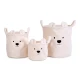 Childhome Teddy Off White 3 ks – sada 3 plyšových úložných košíkov Teddy