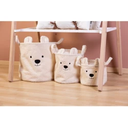 Kôše na hračky 3 ks Teddy Off White 3 ks