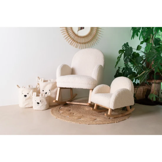 Childhome Teddy Off White 3 ks – sada 3 plyšových úložných košíkov Teddy