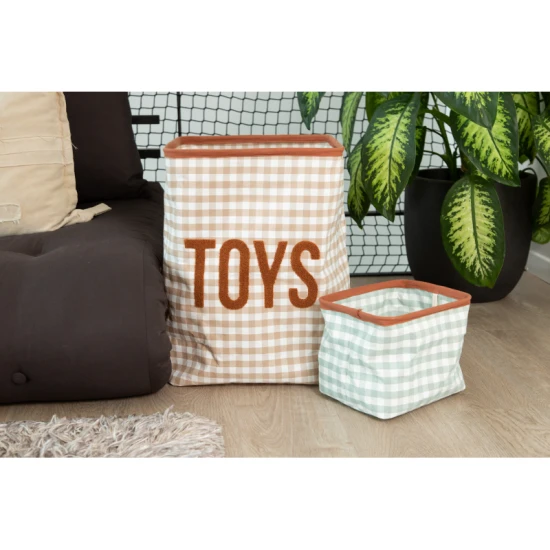 Childhome Sage Green – plátenný úložný košík na hračky