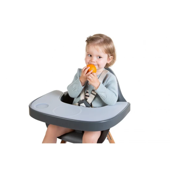 Childhome Anthracite – ABS pult so silikónovým prestieraním k stoličke Evolu