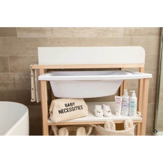 Childhome White Natural – prebaľovací pult s vaničkou na kúpanie