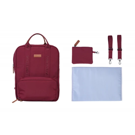 Childhome Family Club Signature Urban Burgundy – prebaľovací batoh 40×30×16 cm