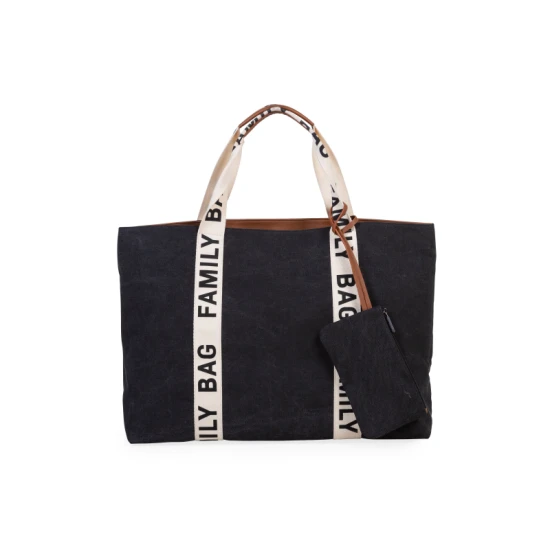 Childhome Family Bag Canvas Black – cestovná taška 55×40×18 cm