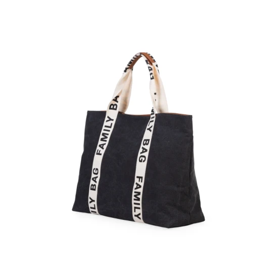Childhome Family Bag Canvas Black – cestovná taška 55×40×18 cm