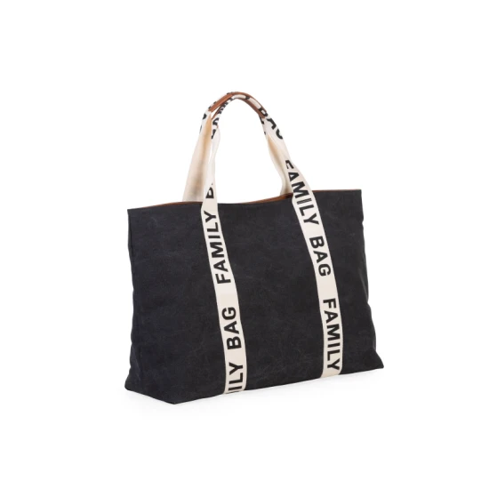 Childhome Family Bag Canvas Black – cestovná taška 55×40×18 cm