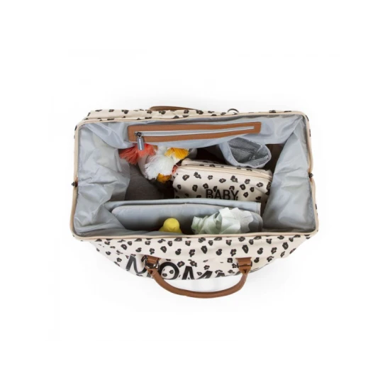 Childhome Mommy Bag Canvas Leopard – prebaľovacia taška 55×30×40 cm