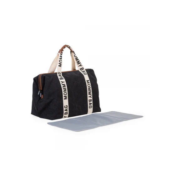 Childhome Mommy Bag Canvas Black – prebaľovacia taška 55×30×40 cm