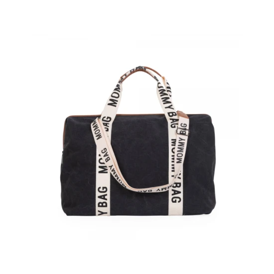Childhome Mommy Bag Canvas Black – prebaľovacia taška 55×30×40 cm