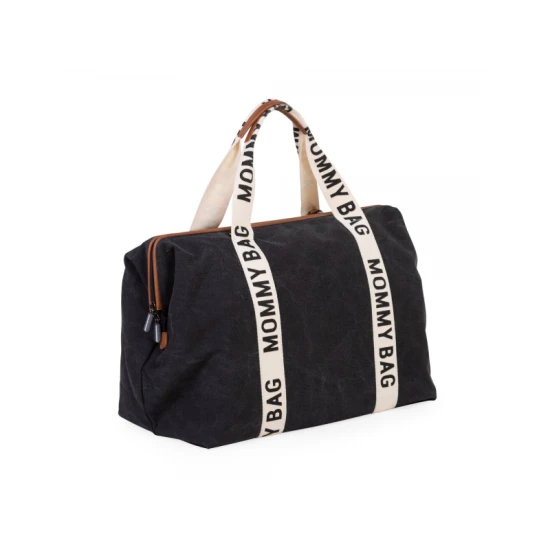 Childhome Mommy Bag Canvas Black – prebaľovacia taška 55×30×40 cm