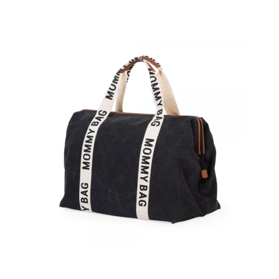 Childhome Mommy Bag Canvas Black – prebaľovacia taška 55×30×40 cm
