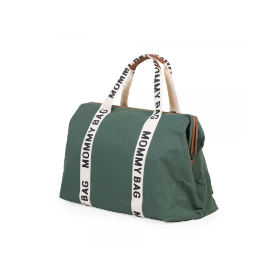 Childhome Mommy Bag Canvas Green – prebaľovacia taška 55×30×40 cm