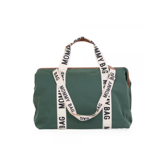 Childhome Mommy Bag Canvas Green – prebaľovacia taška 55×30×40 cm