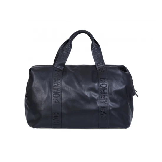Childhome Mommy Bag Signature Vegan Leather Black – prebaľovacia taška 55×30×40 cm