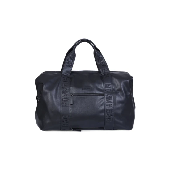 Childhome Mommy Bag Signature Vegan Leather Black – prebaľovacia taška 55×30×40 cm