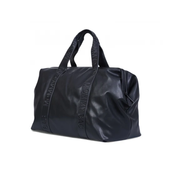 Childhome Mommy Bag Signature Vegan Leather Black – prebaľovacia taška 55×30×40 cm