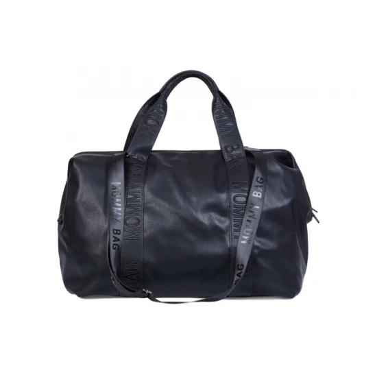 Childhome Mommy Bag Signature Vegan Leather Black – prebaľovacia taška 55×30×40 cm