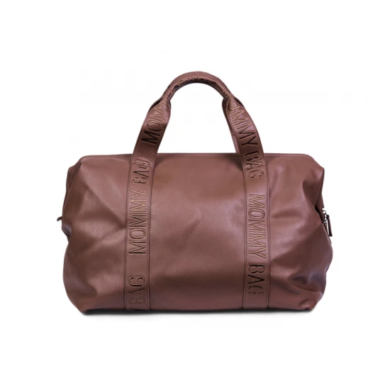 Childhome Mommy Bag Signature Vegan Leather Dark Brown – prebaľovacia taška 55×30×40 cm