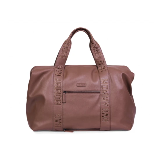 Childhome Mommy Bag Signature Vegan Leather Dark Brown – prebaľovacia taška 55×30×40 cm