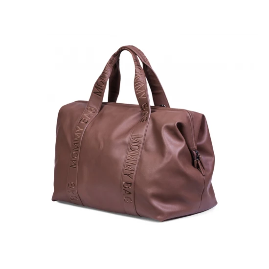 Childhome Mommy Bag Signature Vegan Leather Dark Brown – prebaľovacia taška 55×30×40 cm