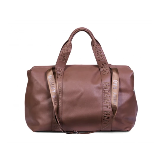 Childhome Mommy Bag Signature Vegan Leather Dark Brown – prebaľovacia taška 55×30×40 cm