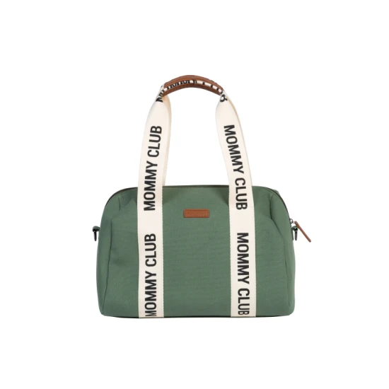 Childhome Mommy Club Signature Canvas Green – prebaľovacia taška 38×27×21 cm