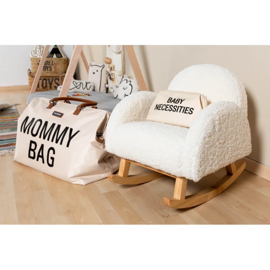 Childhome Off White – detské hojdacie kreslo s plyšovým poťahom