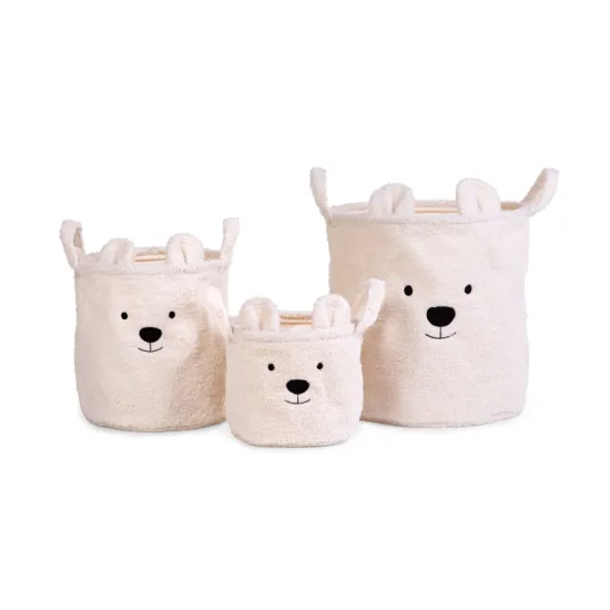 Kôš na hračky Teddy Off White 25x20x20 cm
