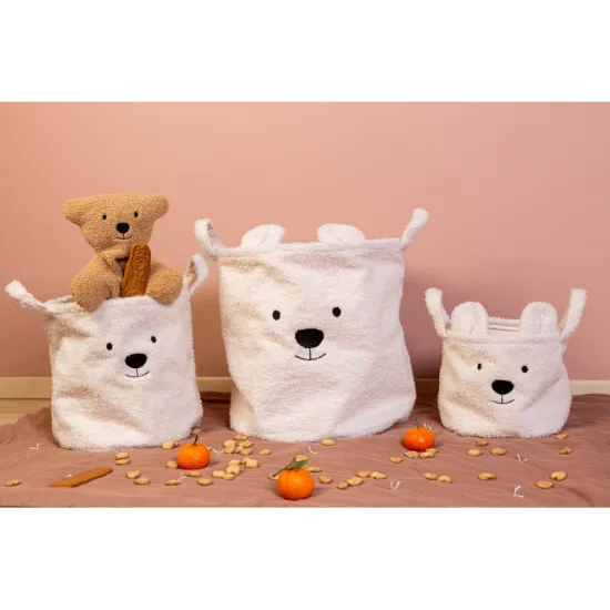 Kôš na hračky Teddy Off White 25x20x20 cm