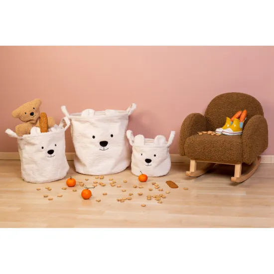 Kôš na hračky Teddy Off White 25x20x20 cm