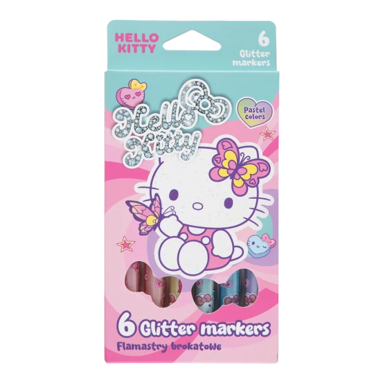 Trblietavé fixky Hello Kitty Pastel Pink 6 ks