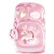 Ľahučká školská taška Unicorn Pink skvelo sedí na chrbte malého študenta.