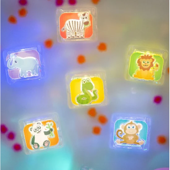Glo Pals Senzorické svietiace kocky ZOO svietiace kocky do vane pre deti, rozžiarené vo vode.
