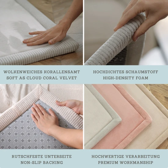 Detský koberec v mentolovej farbe pre bezpečné a pohodlné hranie.