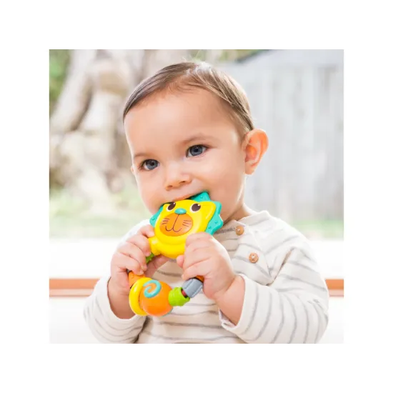 Hrkálka a hrýzatko vo výrazných farbách pre najmenšie bábätka. 