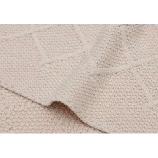 Deka 75x100cm Check Knit Oatmeal