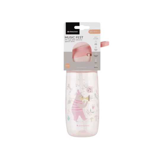 Hrnček so silikónovým náustkom 450ml 12m+ Music Fest Pink Hrnček so silikónovým náustkom 450ml 12m+ Music Fest Pink - KikkaBoo 31302030066KB