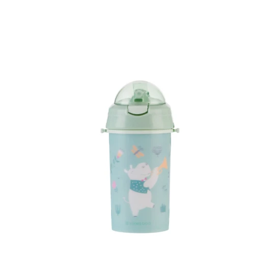 Hrnček so silikónovou slamkou a popruhom 450ml Music Fest Mint - KikkaBoo 31302030082KB
