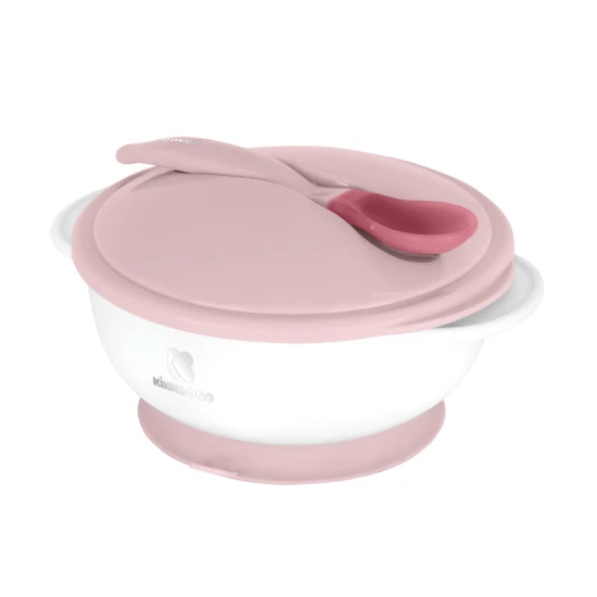 Miska s prísavkou, viečkom a lyžičkou s tepelným senzorom Pink - KikkaBoo 31302040076KB