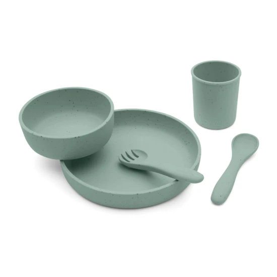 Jedálenská sada 5-dielna Platinum Silicone Sage - KikkaBoo 31302050001KB
